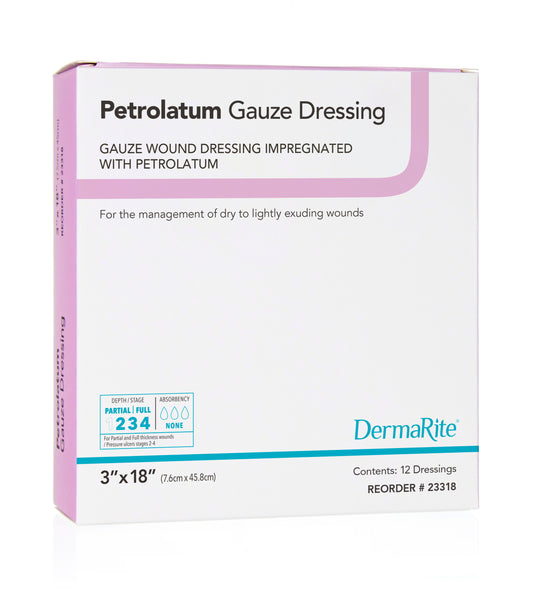 Petrolatum Gauze 3" x 18"  12 dressings per box