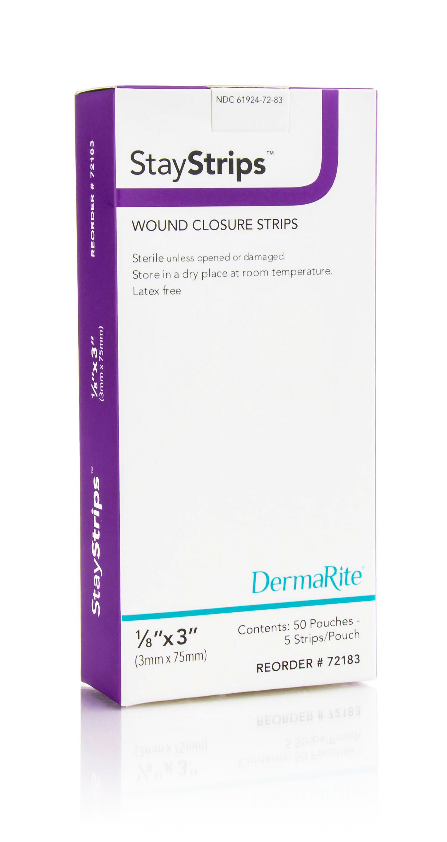 StayStrips 1/8" x3" 50 per Box