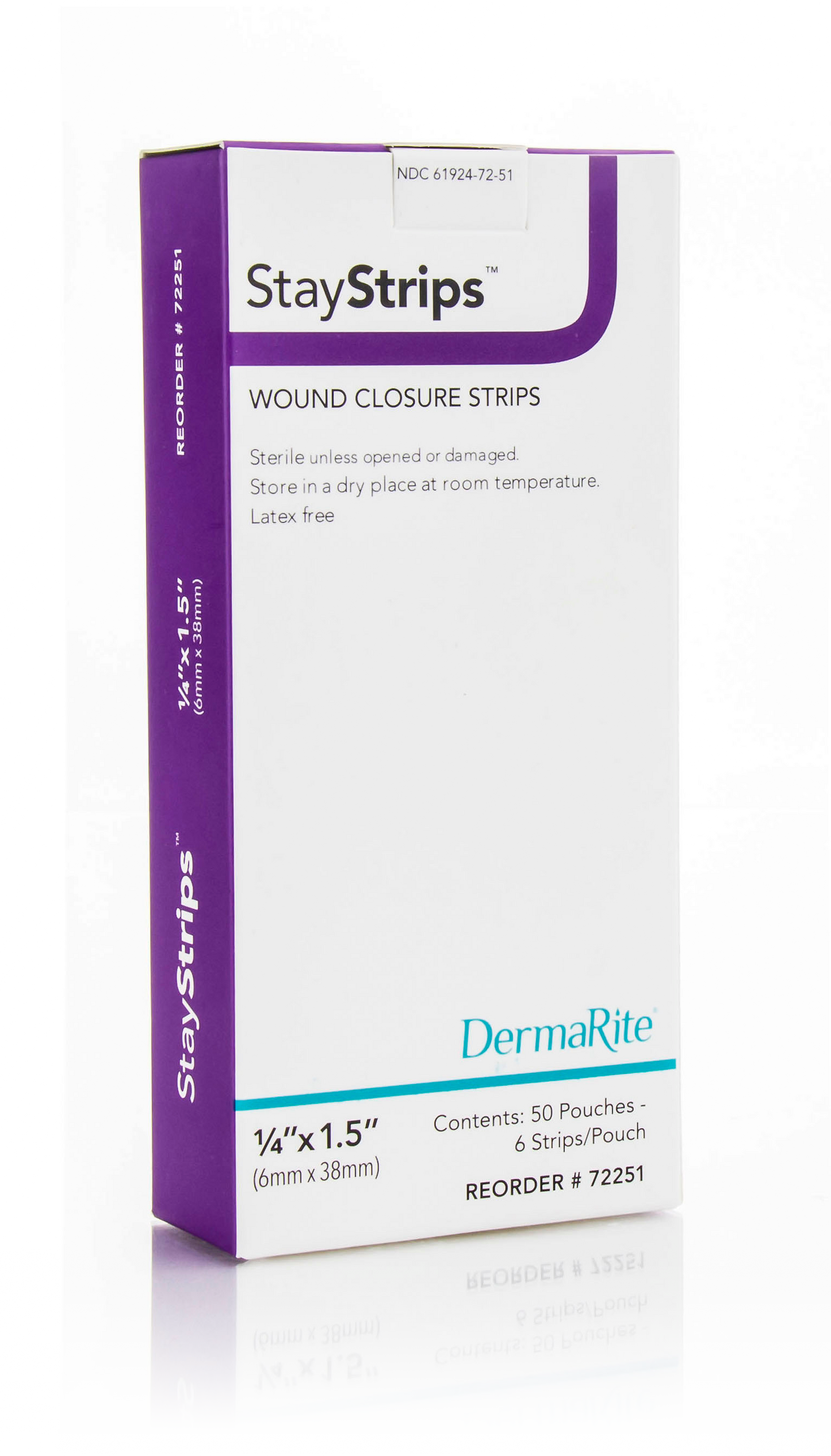 StayStrips 1/4" x 1.5" 50 per Box