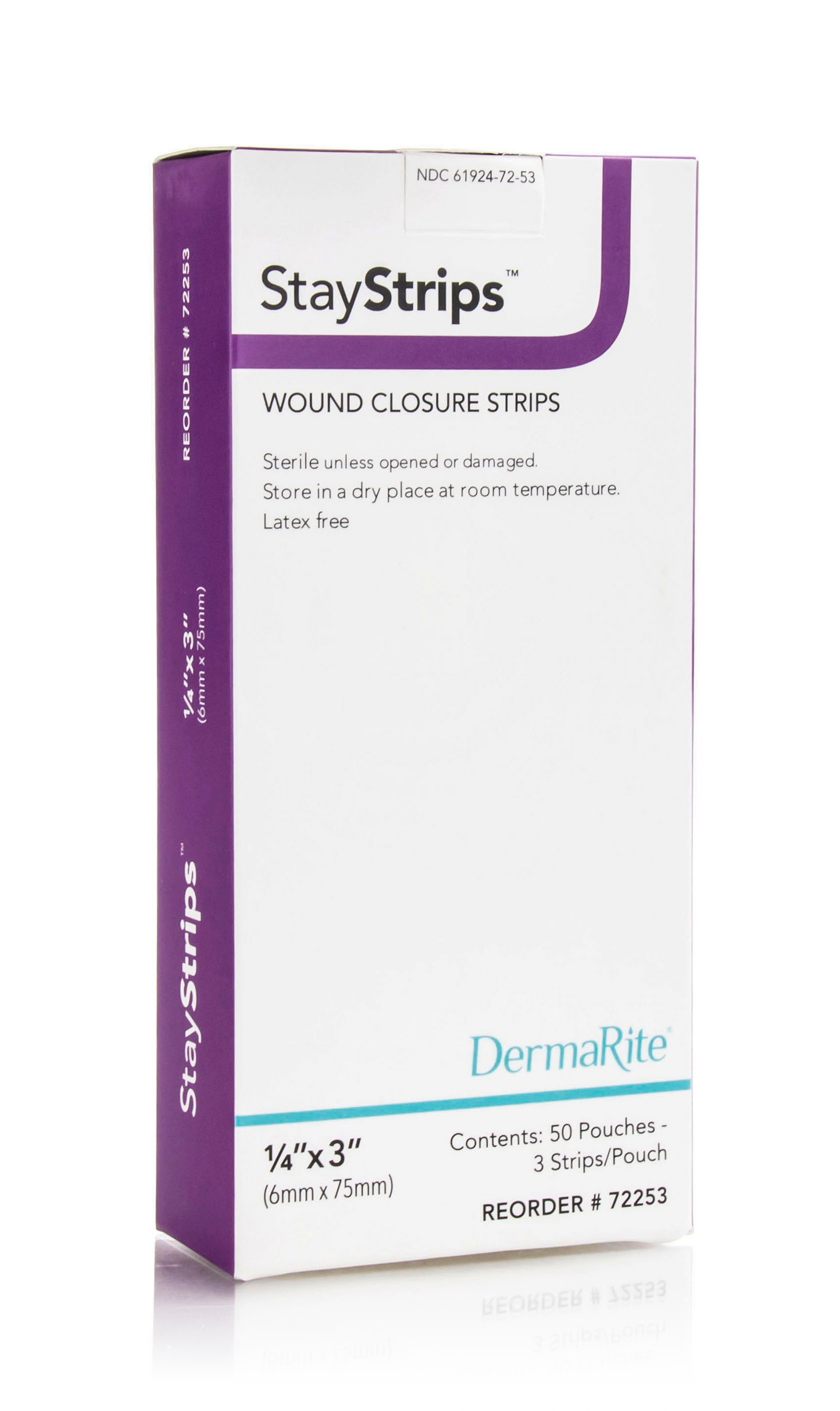 StayStrips 1/4" x 3" 5o per Box